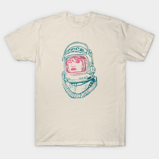 Cosmonaut Girl T-Shirt by theblockwatch